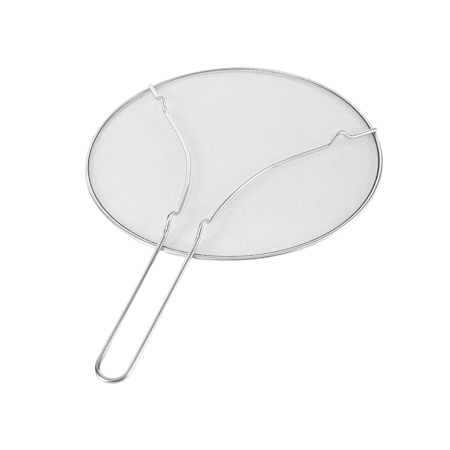 Restaurantware Splatter Screen 1 Count 13" Fine Mesh Cover Stainless Steel Splatter Guard with Resting Feet Cooking Protector for Frying Pan, Cooking Pots, Saute, Grease and Oil, Kitchen Tool