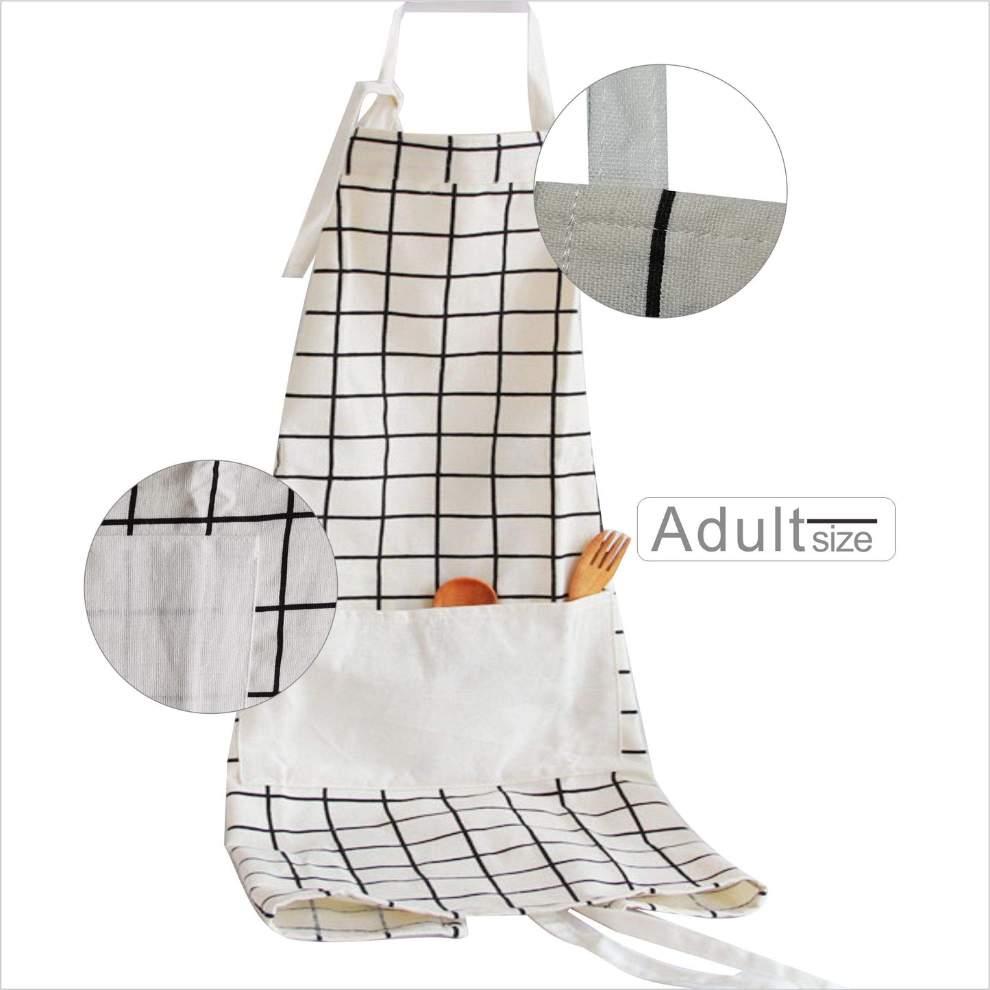 Lovely Cotton Parent Child Apron, Comfortable and Creative Artist Chef Apron for Painting Cooking, Pack of 2 (White)