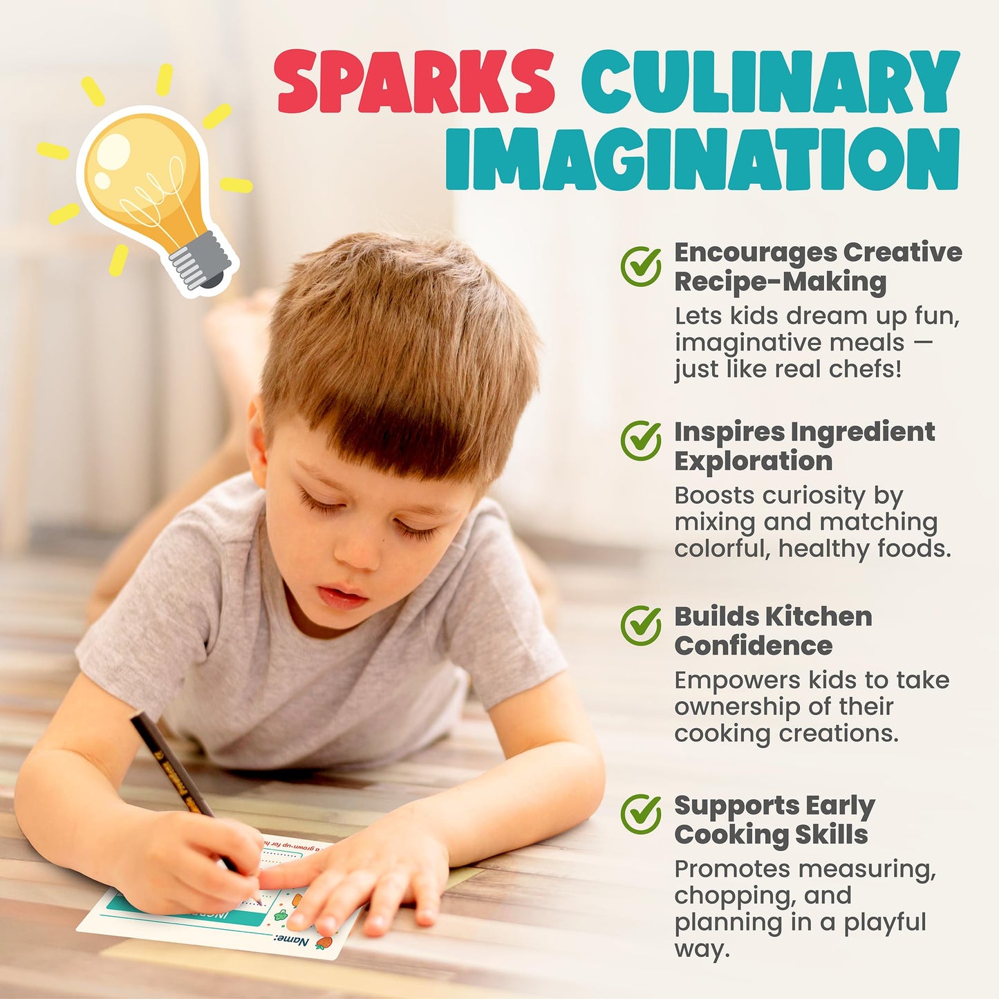 TruChef Kids Knife Set for Real Cooking | Skin Safe Chef Set for Ages 3+ with Rainbow Blades, Cutting Board, Scraper, Recipe Cards | Jr Chef Cooking Gift for Teens & Kids (16 Pcs)