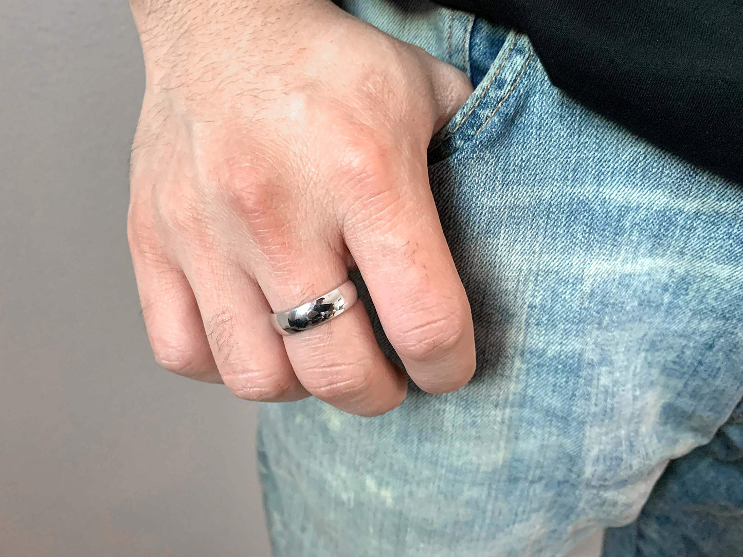 Tioneer Jewelry | Sterling Silver Plain Dome Wedding Band | Wedding Band for Women & Men | Sterling Silver Jewelry, Silver, 7mm, Size 8