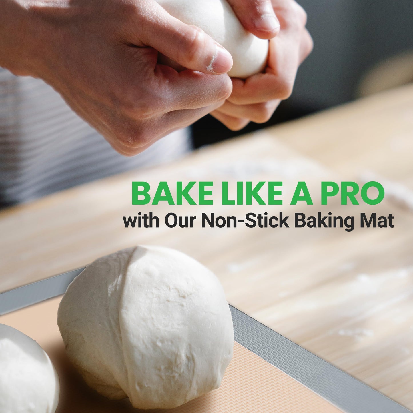Nutrichef Silicone Baking Mats - 2 Non-stick Food-Grade Silicone Mats - Perfect for Full Baking Pans 24.4 x 16.5 IN - Oven-safe Up to 480 Degrees F - Suitable for Ovens, Freezers, & Dishwashers - Grey