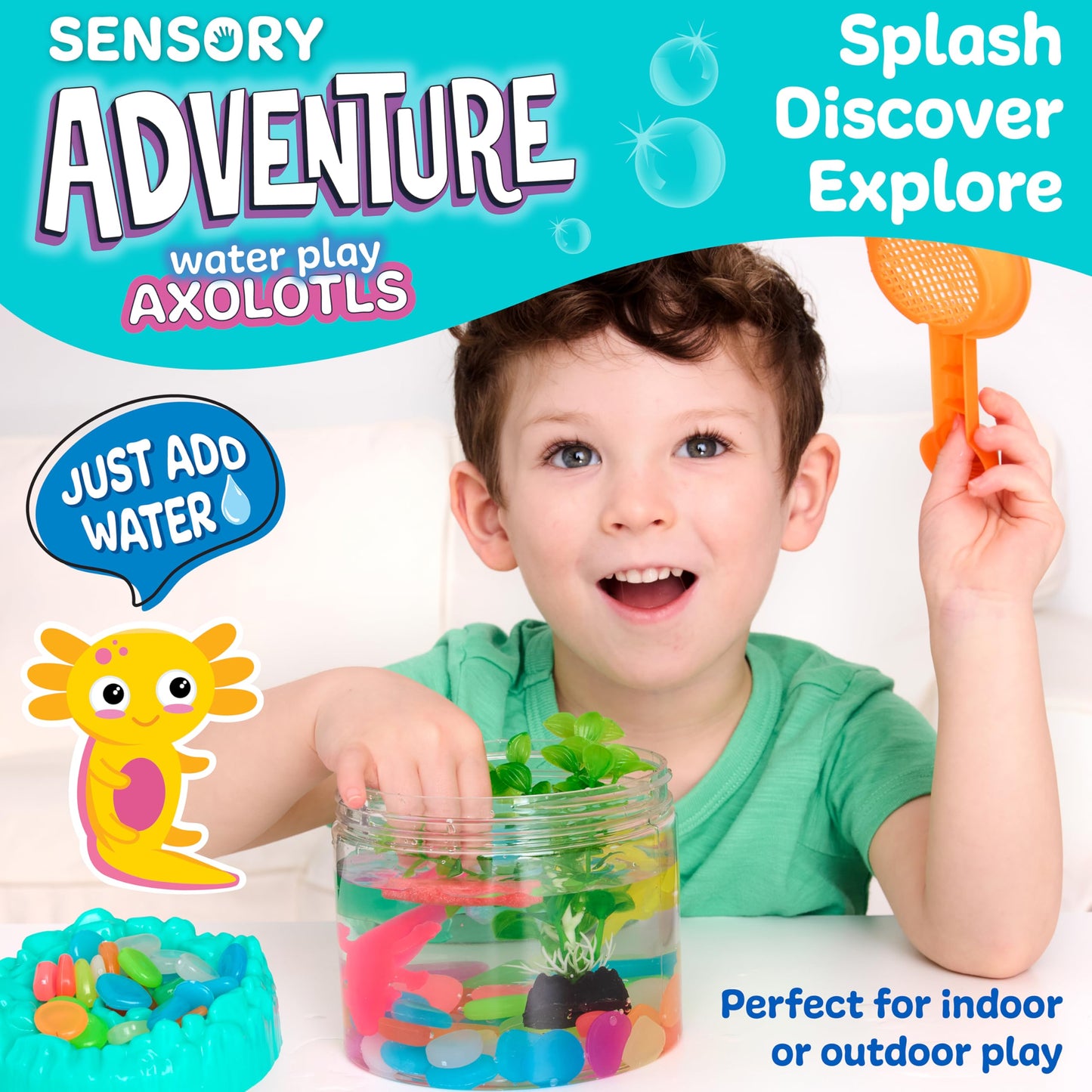 Creativity for Kids Sensory Adventure Axolotls Kit | Dig, Squish & Explore | Scoop, Pinch & Play with Fine Motor Tools | Screen-Free Activity for Kids & Spring Crafts (Ages 4+)