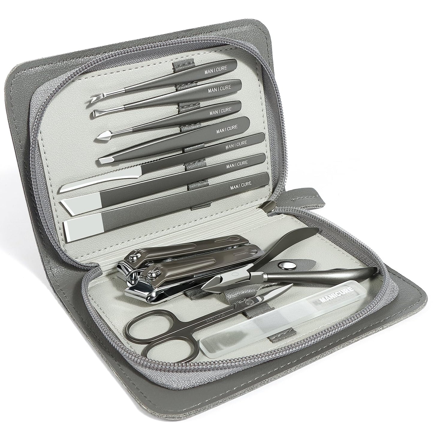 Manicure & Pedicure Set 12 in 1, Nail Clippers Set, Quality Fingernail& Toenail Clipper, Professional Nail Care Kit with Exquisite Leather Case for Men & Women (12 Pack)