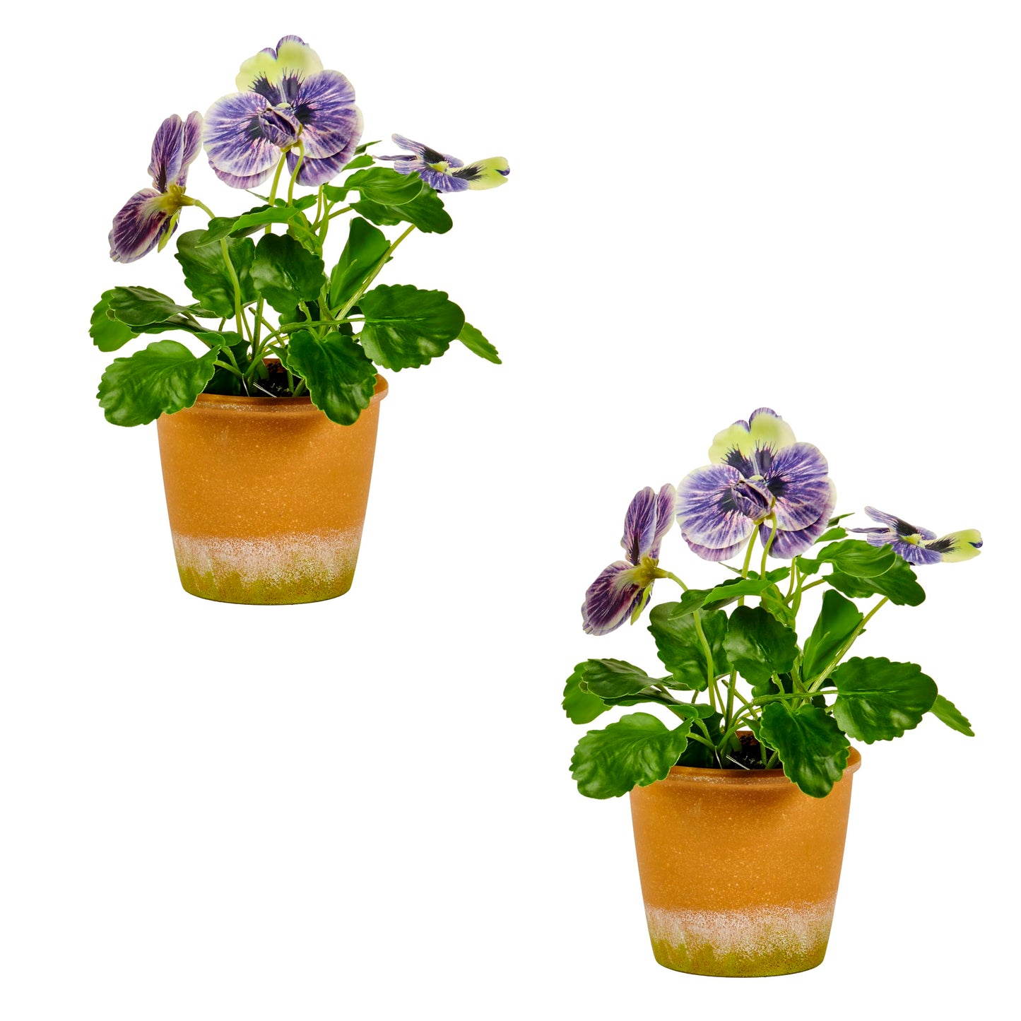 Worth Imports Artificial 10" Blue Pansy in 4" Pot, Set of 2