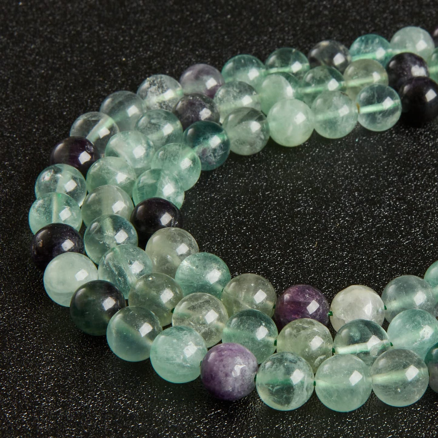 60pcs 6mm Fluorite Beads Natural Gemstone Beads Round Loose Beads for Jewelry Making