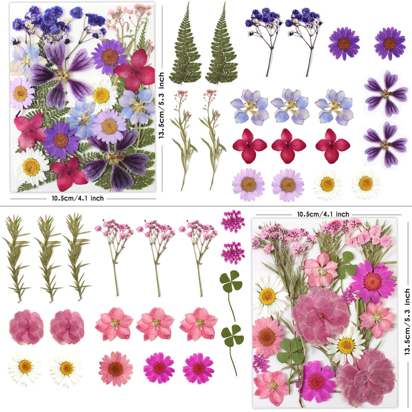 LUXEEASE 80 Pcs Dried Flowers for Crafts, Real Natural Dried Pressed Flowers in Vibrant Colors for Resin, DIY Art, Jewelry, Candle & Soap Making – Tweezers Included