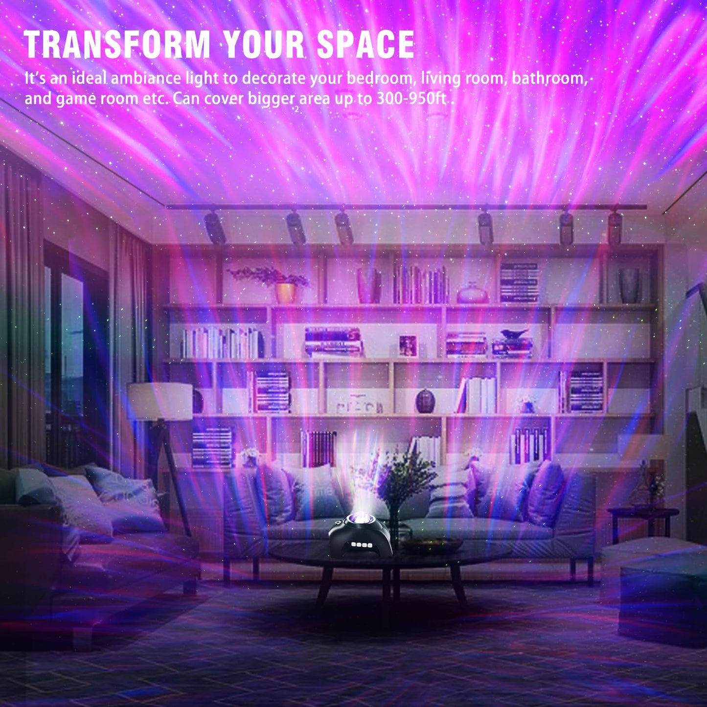 Vinwark Northern Lights Aurora Projector for Bedroom with Music Bluetooth Speaker and White Noise, Galaxy Projector, Starry Night Light Projectors for Kids Adults Gaming Room