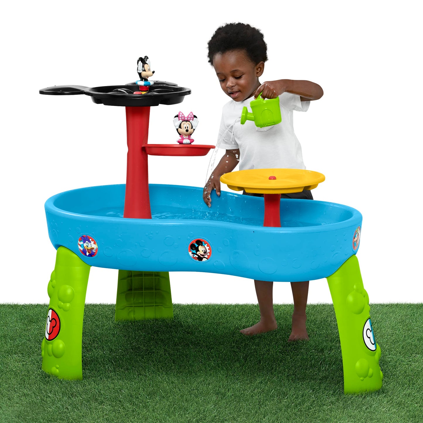 Disney Mickey Mouse Water Table by Delta Children| 3-Tier Water Play Table with 11-Piece Toy Set | Water Sensory Table + Summer Beach Toys for Outside Backyard for Toddlers Ages 2+, Blue