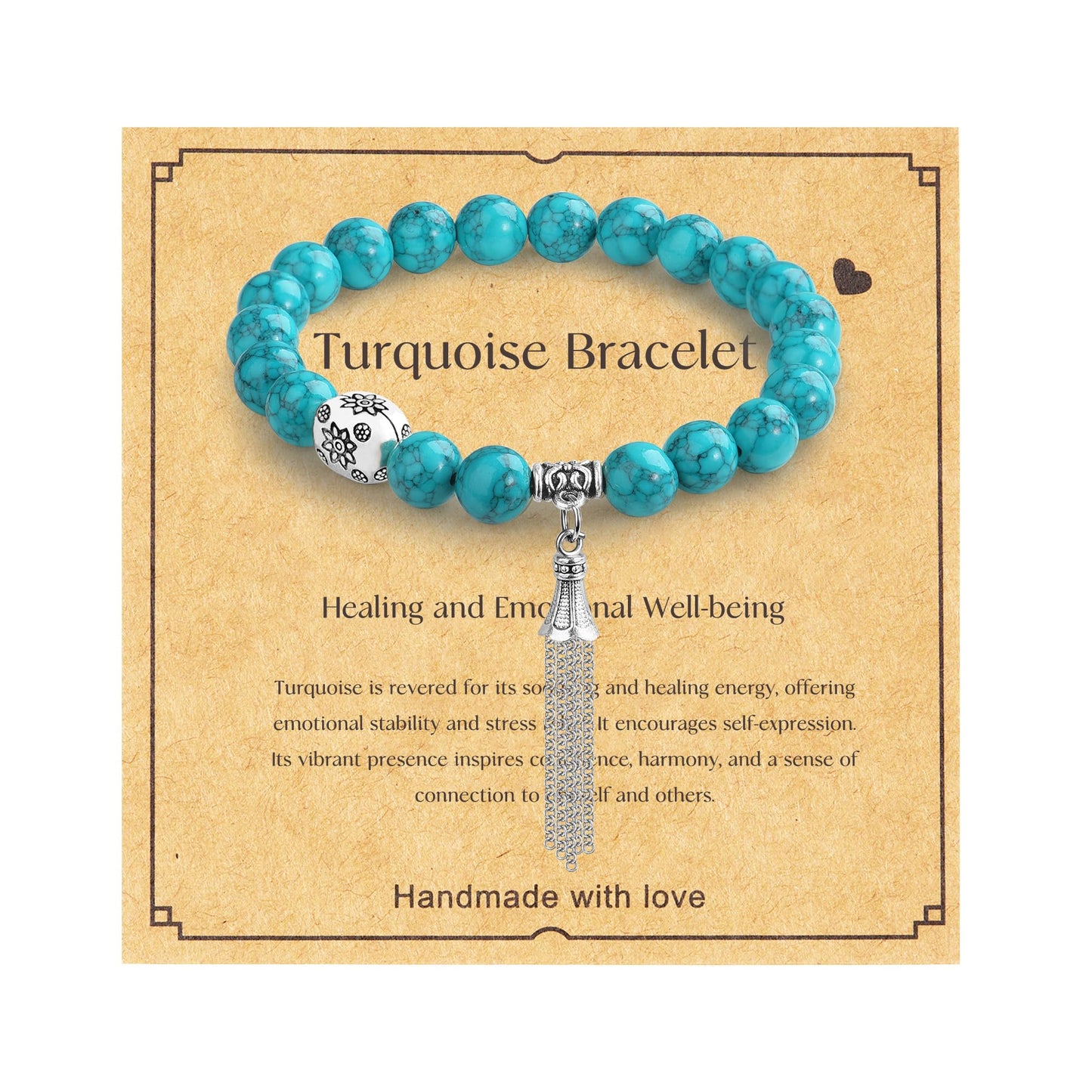 BaronCara Turquoise Healing Crystal Bracelet - Chakra Blessing & Protection Jewelry for Women
