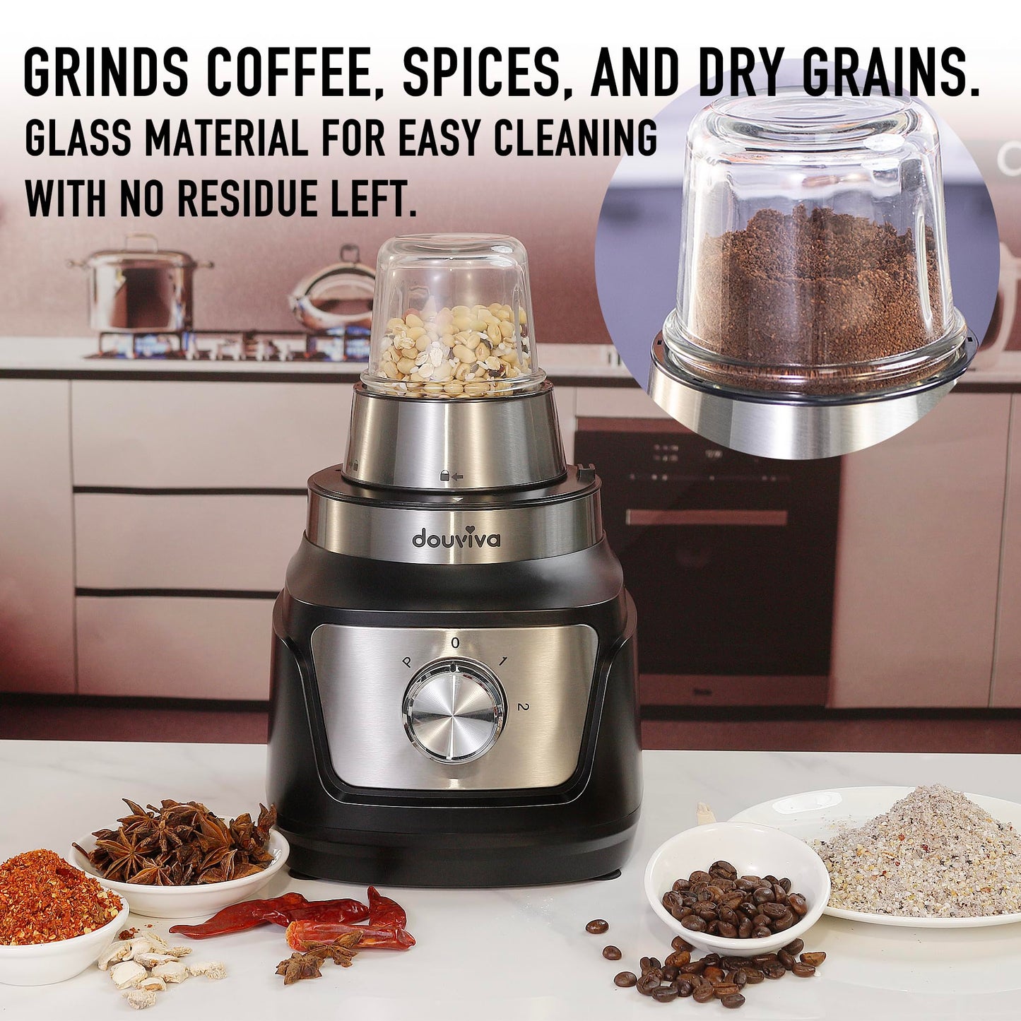 All In One Food Processor Blender Bombo 1000W,8 Cup Food Processor,24oz To-Go Lid Cup, for Smoothies/Shakes/Mixing/Shredding/Slicing/Chopping/Dough/Grinder, Black