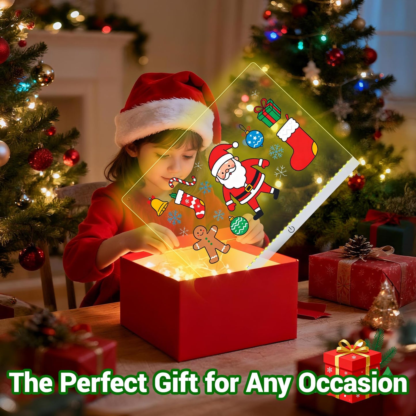 Doodle Glow, LED Note Board with Colors, 14.1"x10.9" LED Drawing Board, Acrylic Dry Erase Board, 16M-Color LED Light-Up Memo Board w/Music Sync, APP & Remote, Stand & 7 Markers, Neon Glow Display