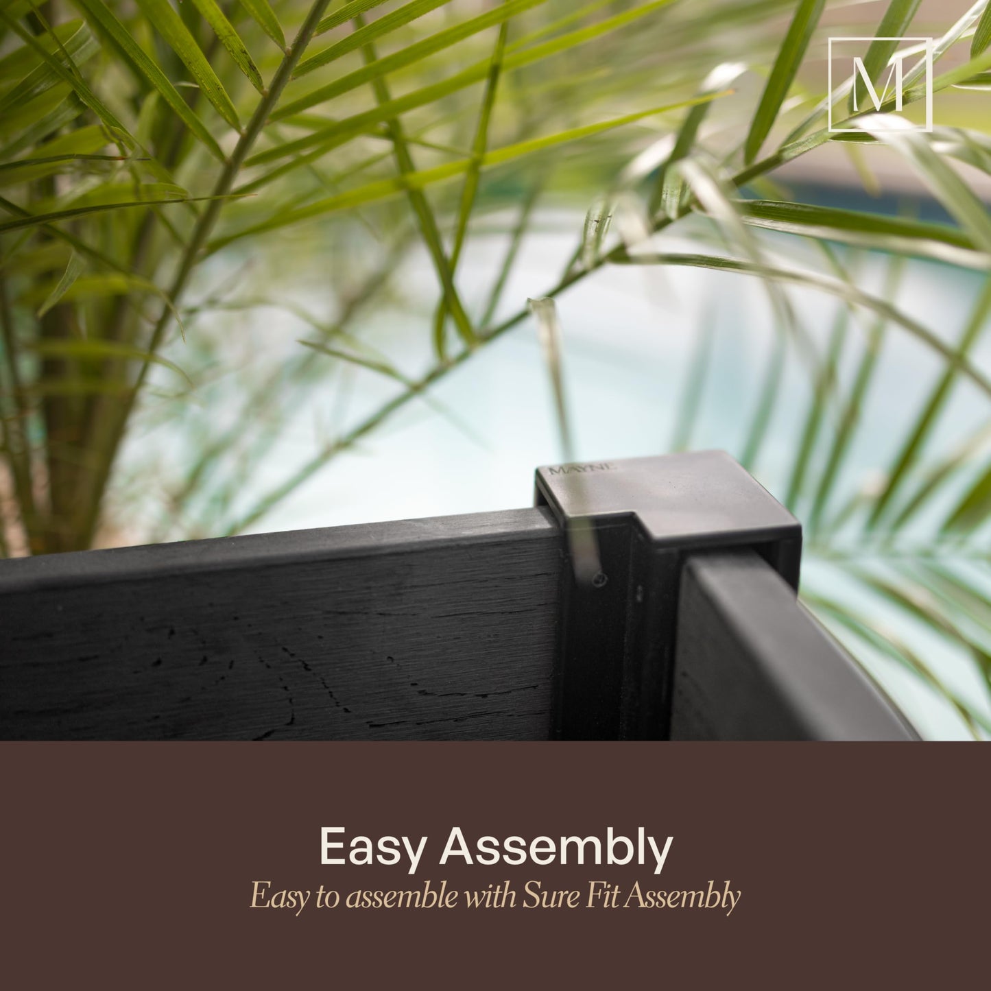 Mayne Vista 22in Outdoor Planter 2-Pack- Modern Tall Tapered Design with Drainage Hole for All Season Use - Ideal Front Porch Decor & Patio Planter - Easy Assembly
