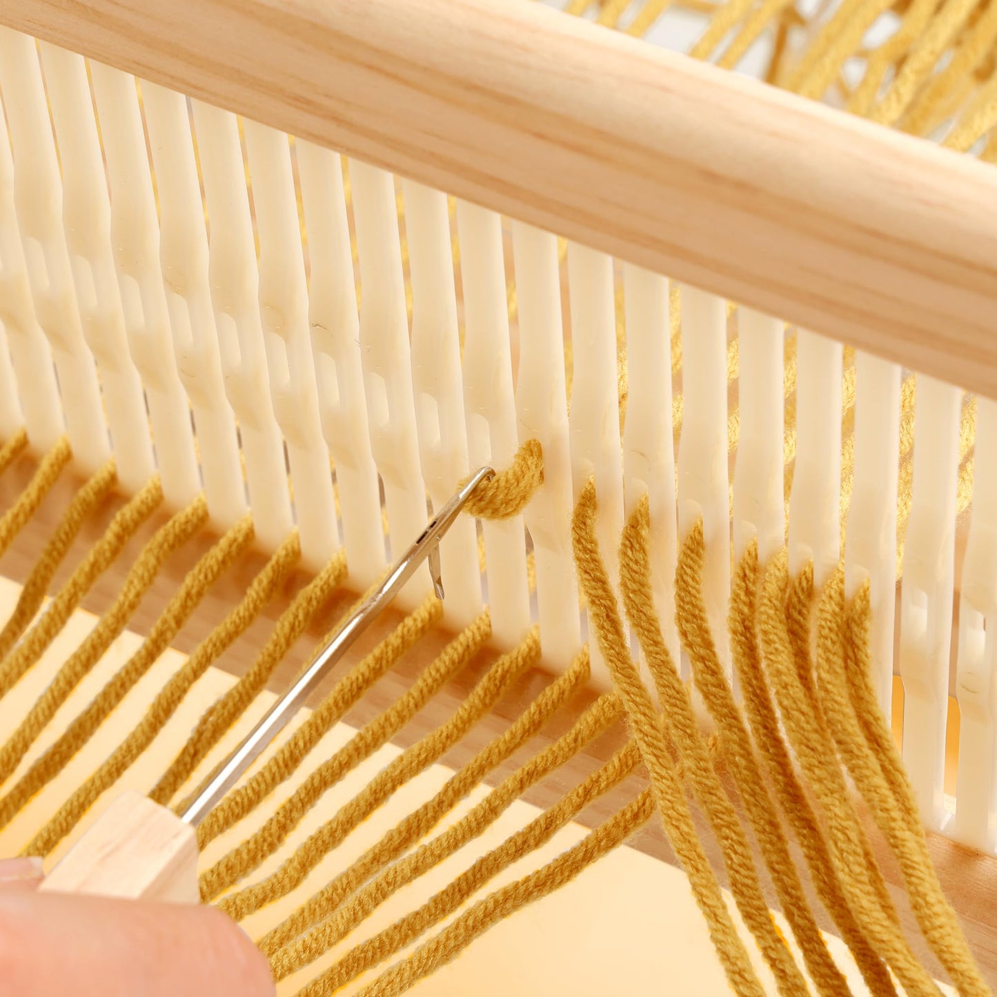 WILLOWDALE 16 Inches Rigid Heddle Loom with Stand, Weaving Loom Kit with Shed Stick, Wooden Multi-Craft Weaving Loom for Adults, Threads Warping Frame with Pegs and Yarn Stand, Frame Loom for Beginner