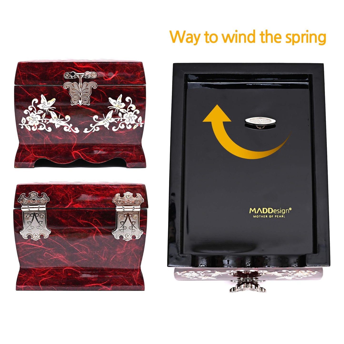 MADDesign Mother of Pearl Lacquered Jewelry Music Box