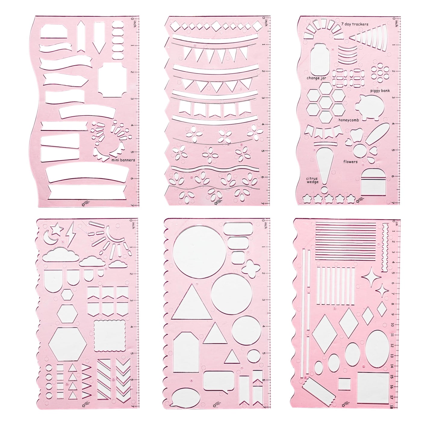 In The Slightest - Journal Stencils, Planner Stencils, Notebook, Diary, Journaling, Bullet Journaling Supplies, Notebook, DIY Drawing, Hard Plastic, Planner Accessories - Watermelon