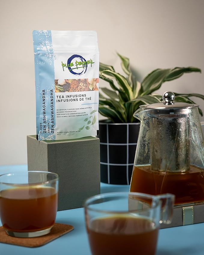 Blue Pepper Zen Ashwagandha Tea Infusion Blend - 60g | All-Natural, No Preservatives | Small Batch Crafted | Caffeine Free
