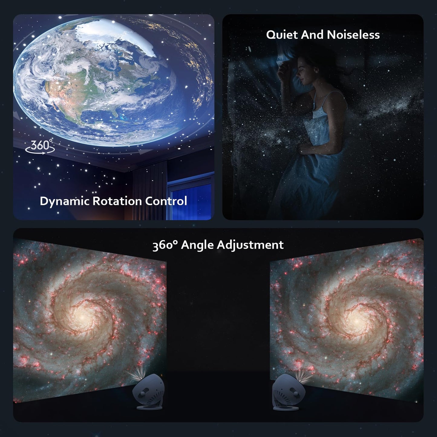 Ainael Galaxy Projector, Star Projectors Home Planetarium Space Ceiling Starry Sky Night Light with 3 HD Glass Slides, Galaxy Projector Pro for Kid Adult Bedroom Birthday Gift