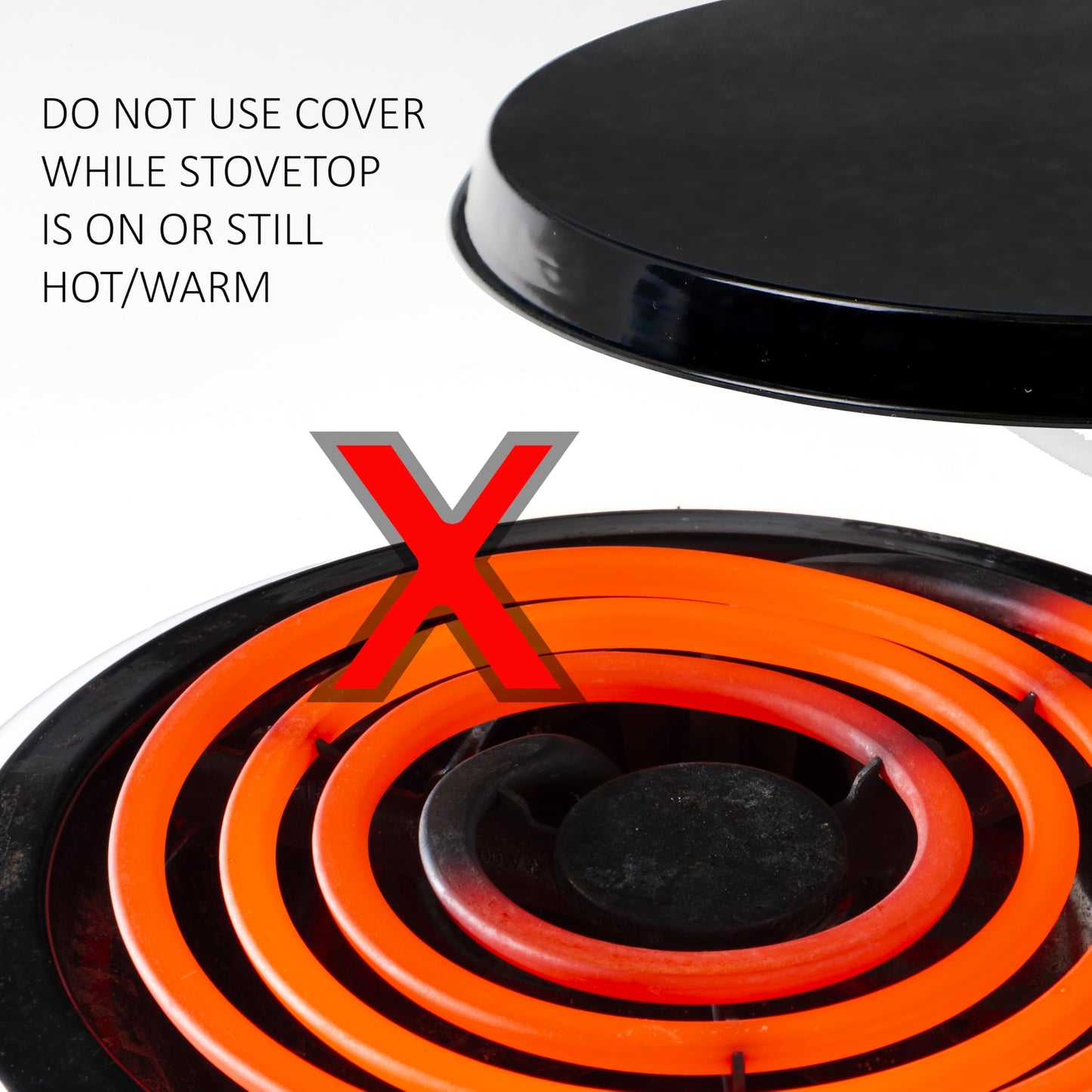 Reston Lloyd Electric Stove Burner Covers, Set of 4, Black, 10" x 0.5" x 10" (length x width x height)