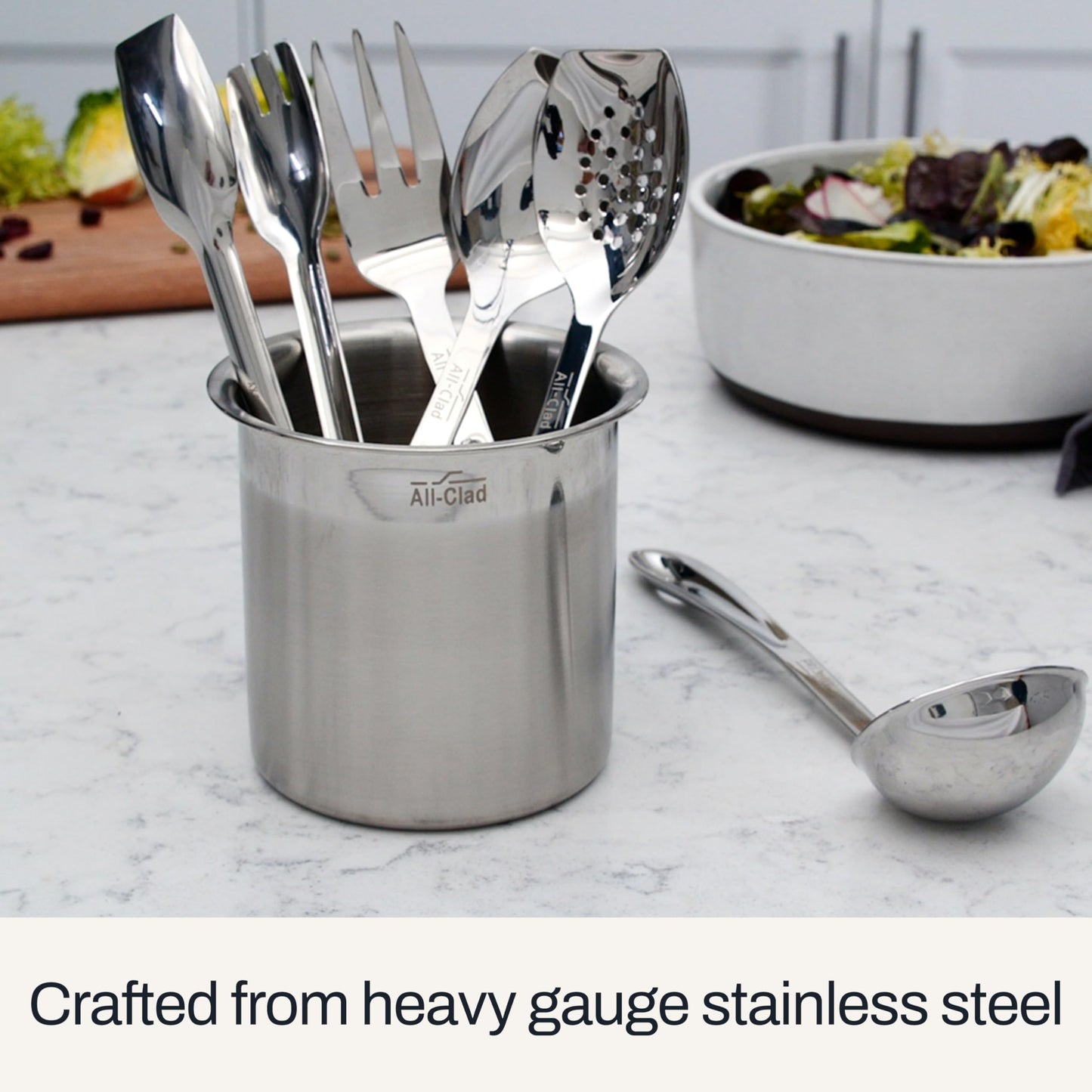 All-Clad Specialty Stainless Steel Kitchen Gadgets Soup Ladle Kitchen Tools, Kitchen Hacks Silver