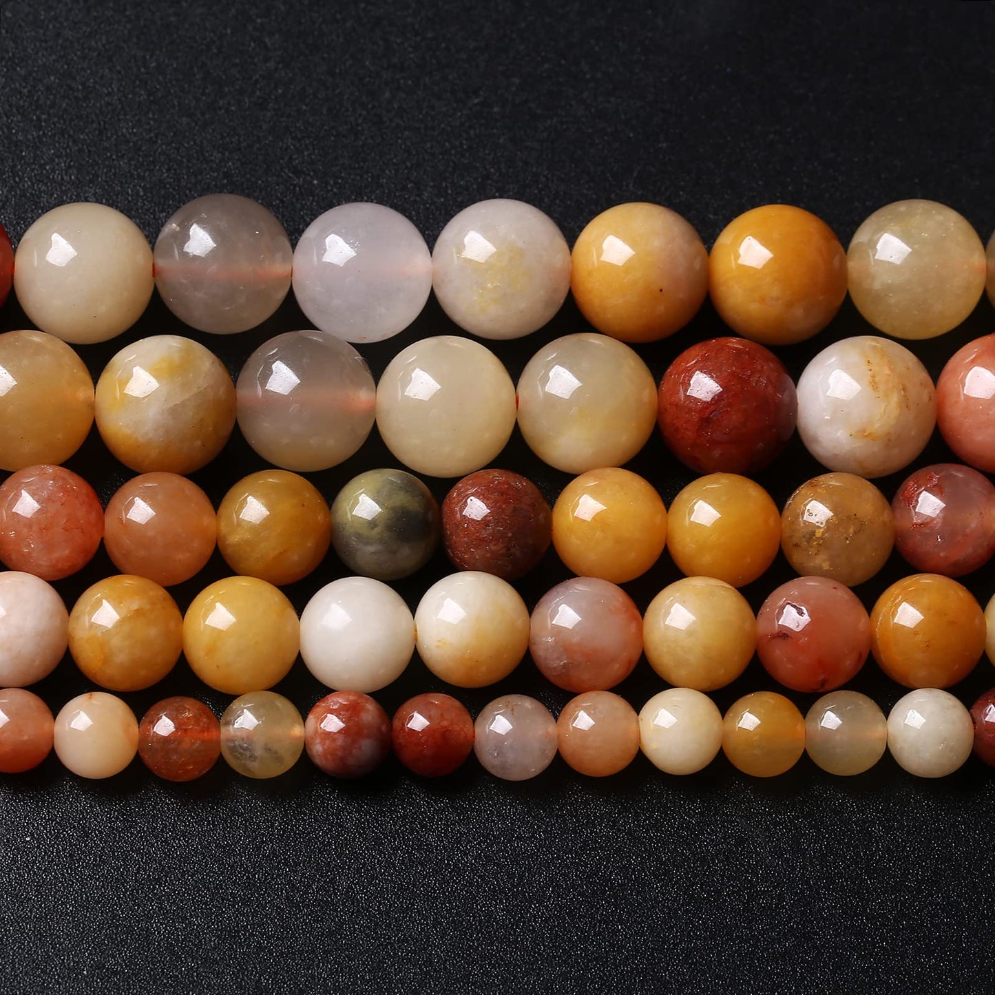 6MM 60PCS Natural Stone Golden Thread Jade Crystal Loose Beads for Jewelry Making DIY Bracelet Necklace 1 Strand 15’’
