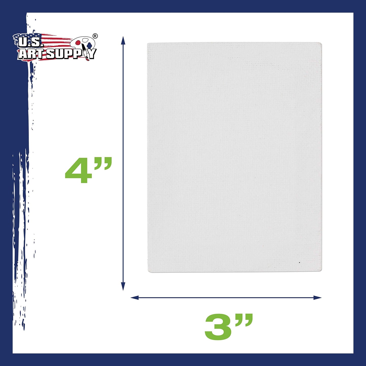 U.S. Art Supply 3x4 Mini Canvases for Painting, 12 Pack Bulk Small Stretched Artist Canvas Professional Primed - Ideal for Arts & Crafts