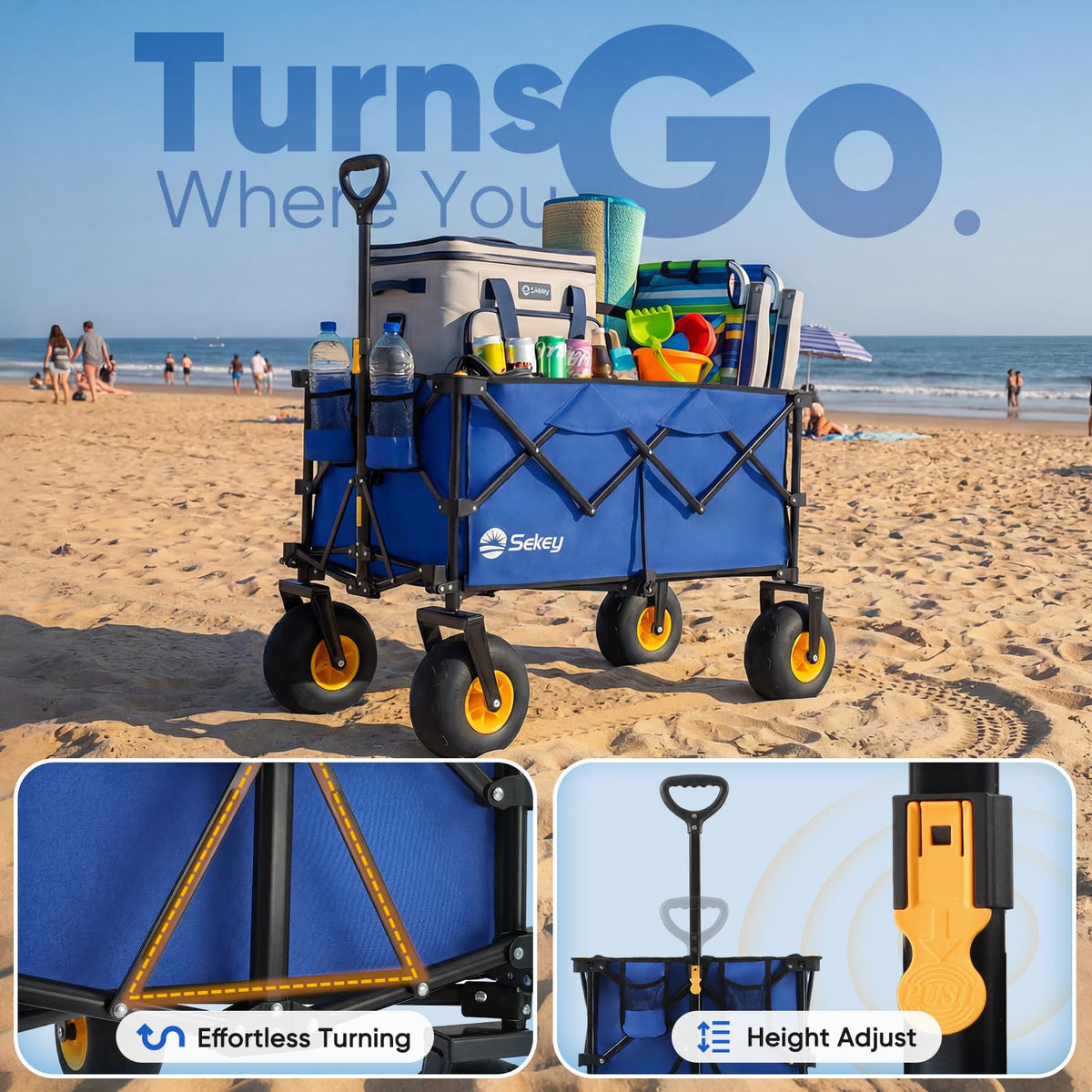 Heavy Duty Beach Wagon with 9" Big Sand