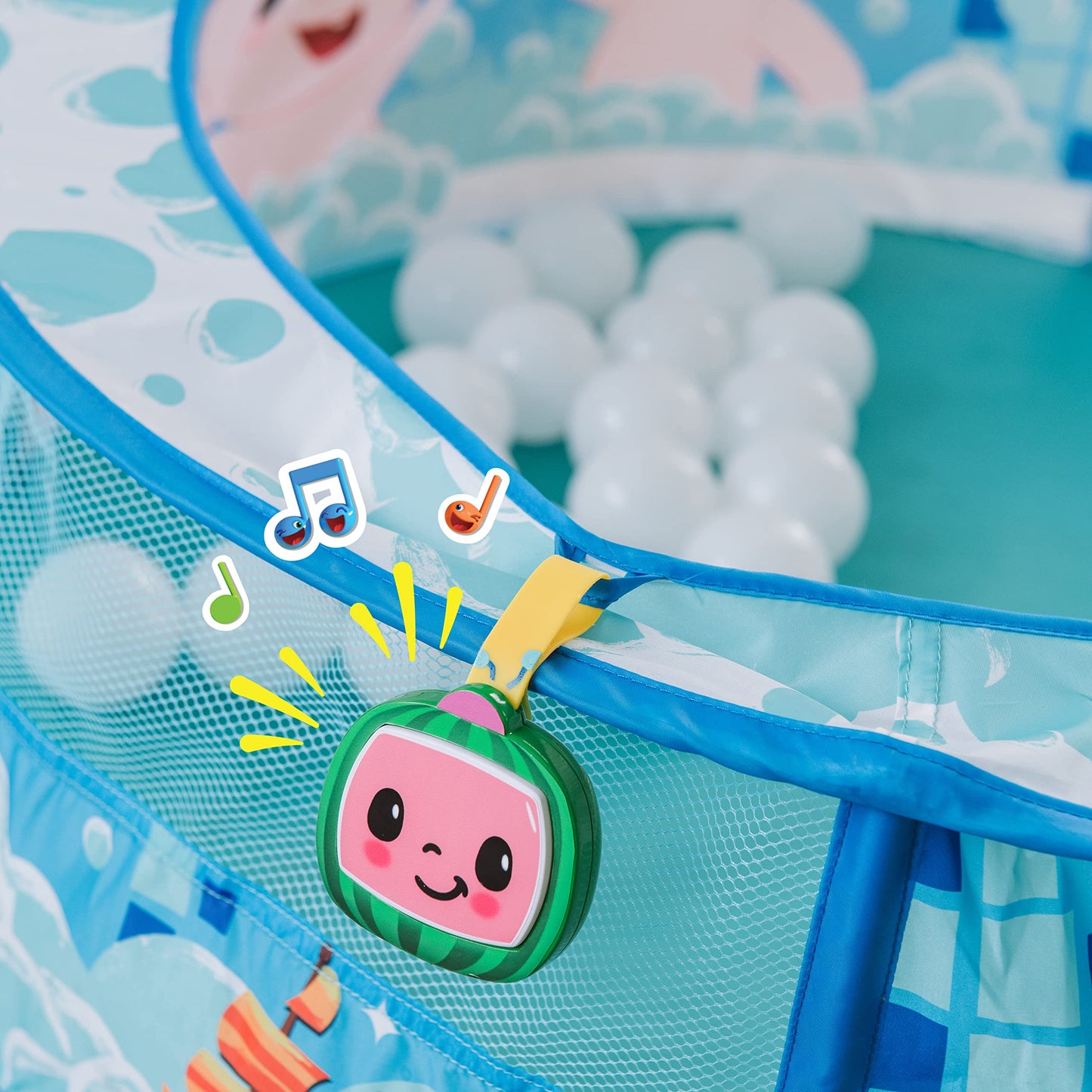 Sunny Days Entertainment Bath Time Sing Along Play Center - Ball Pit Tent with 20 Bonus Play Balls and Music - CoComelon