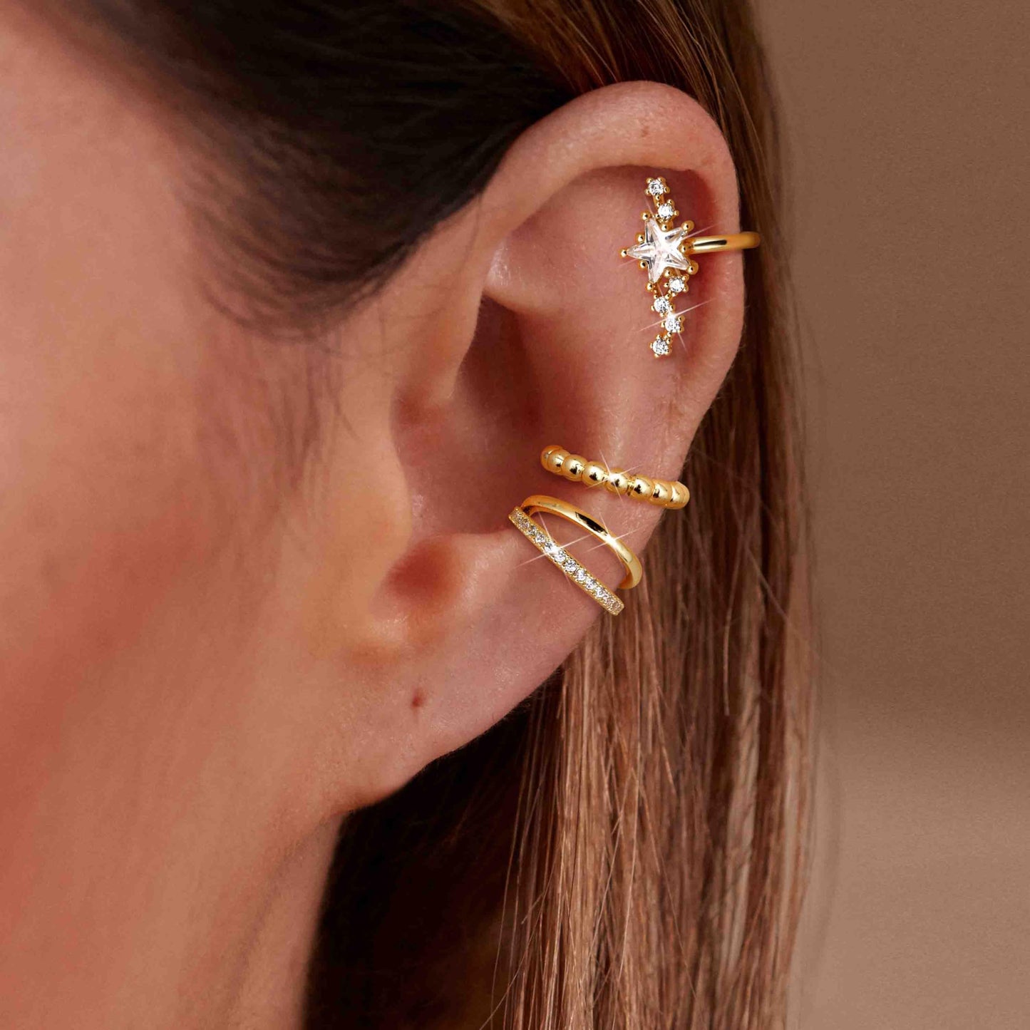 Dochais Ear Cuff Earrings for Women Non Piercing 14K Gold Plated Ear Cuff for Non Pierced Ears Clip on Cartilage Earring Dainty Fake Earrings G2