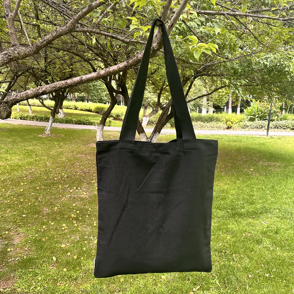 Augbunny 12OZ 100% Cotton Canvas Reusable Grocery Shopping Bags Plain Bag to Decorate Crafts DIY, Multi Purpose Tote Bag