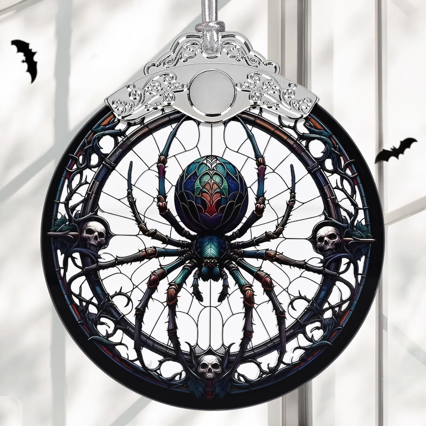 Christmas Ornament, Stained Glass Ornament, Christmas Decorations for Tree, Holiday Ornament, Unique Gift Idea - Dark Spider