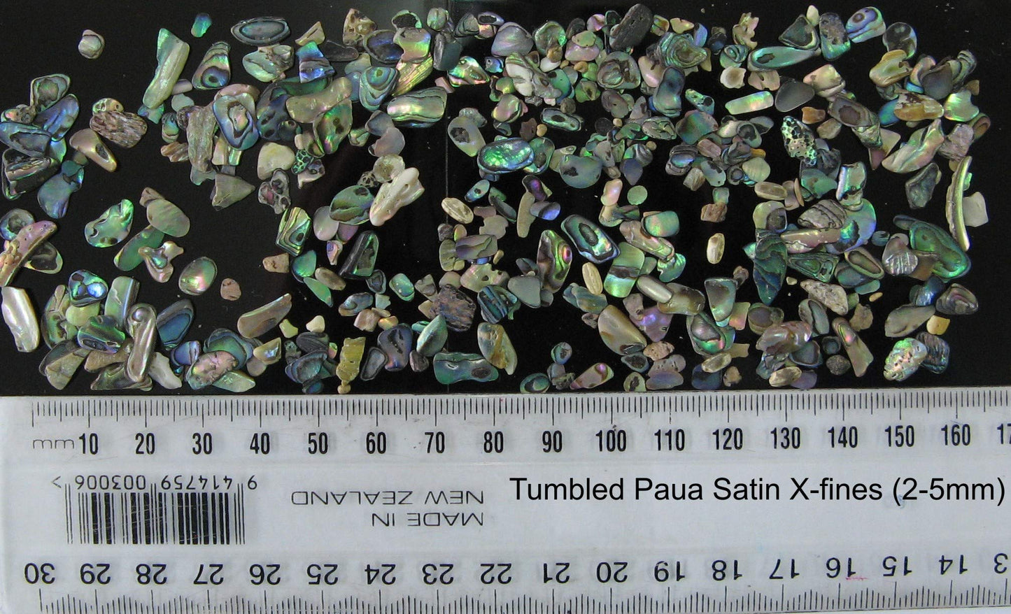 Abalone (Pāua) Shell Pieces-7.05oz Pack-for Crafts, Jewelry Making, Resin Art, Inlay, Home Decorations, Fishtank Supplies, DIY Projects - Satin, X-Fines Size 0.07"- 0.19" (2-5 mm) 7.05oz (200grams)