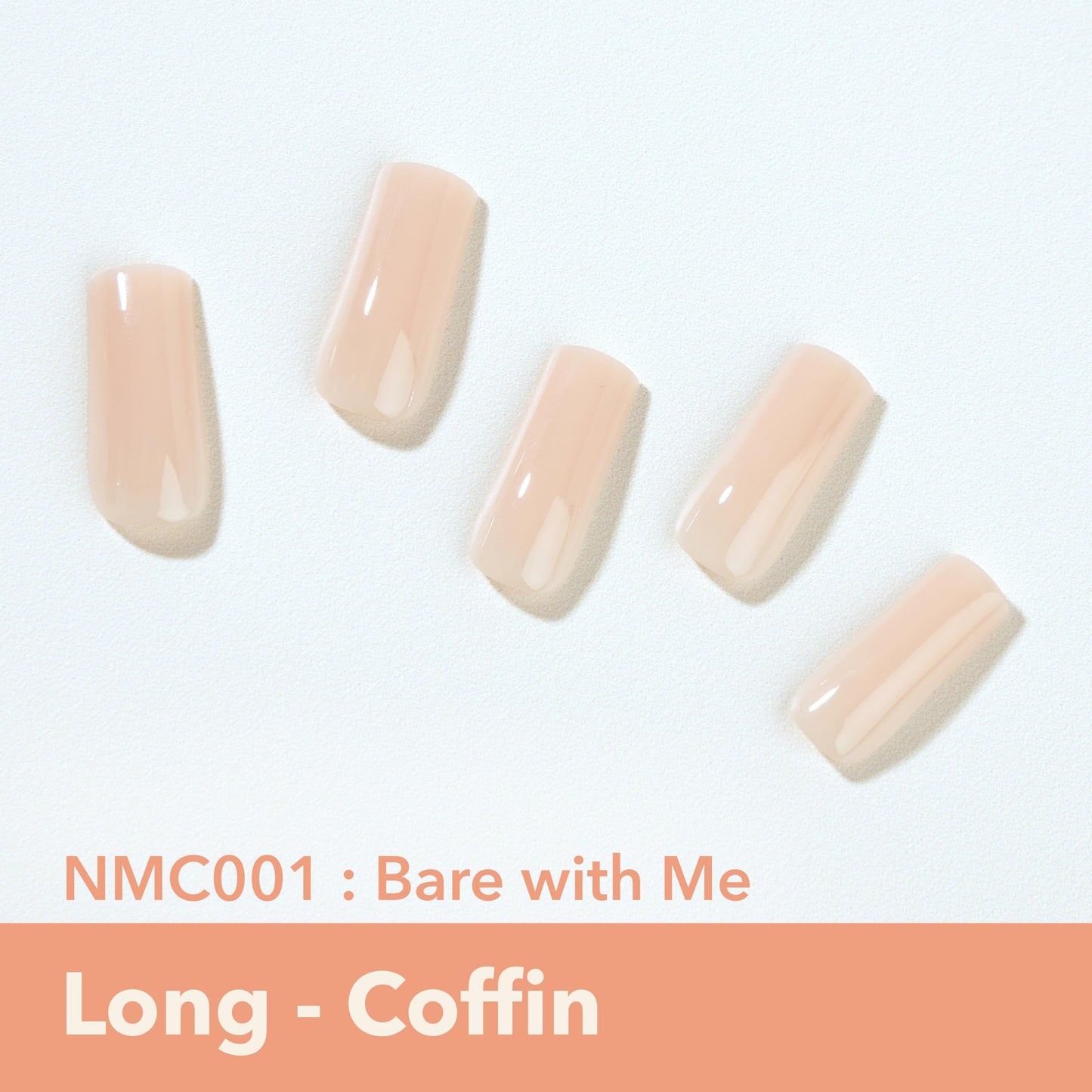 MOOD: TOO CLASSY Press On Nails - Bare with Me | Trendy Long Coffin Shape | Salon Acrylic Finish, Kit Includes 30 Nail Tips, Mini Glue, Adhesive Tabs, Nail File, Cuticle Stick, Prep Pad