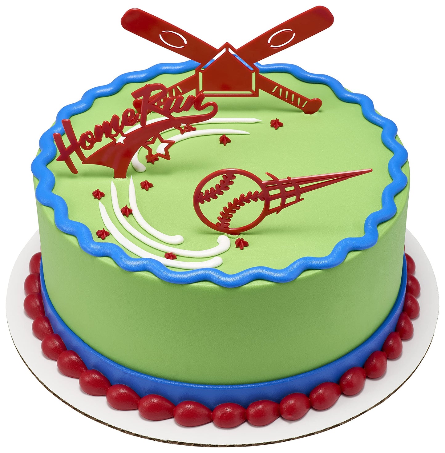 DecoSet® Home Run Baseball Set Cake Topper, Cake Decoration For Birthdays or Team Celebrations, Baseball Bats, Ball, and Home Run Cake Pics, 3 Piece Set