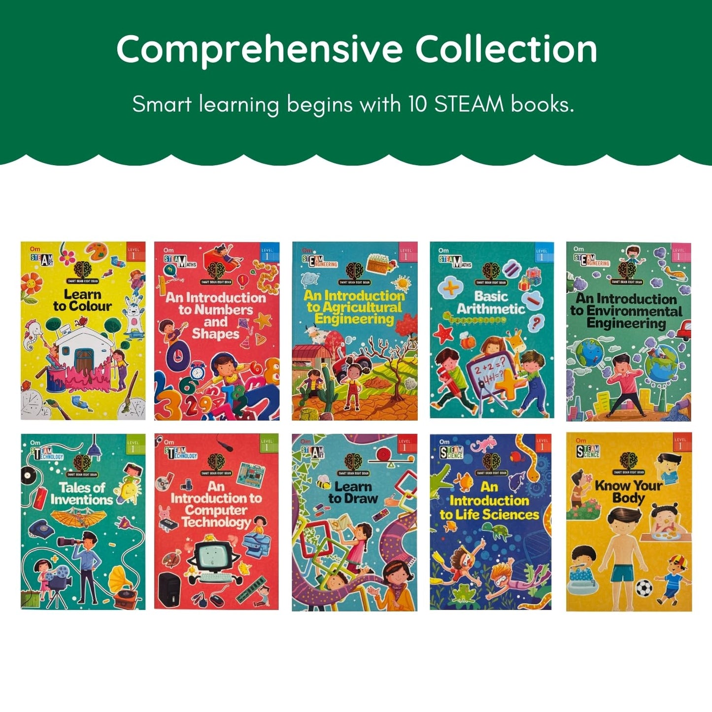My First STEAM Library Level 1 – Set of 10 Book Educational Box Set for Kids Ages 4–10 | STEAM & Art Learning (Science, Technology, Engineering, Art & ... Skills | Ideal Gift Set for Kids