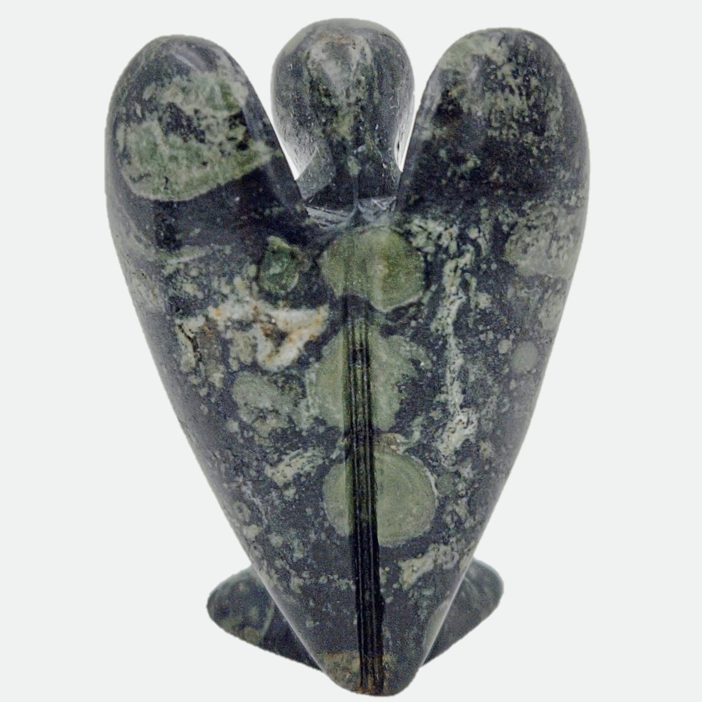 Earth Therapy Pocket Guardian Angel with Serenity Prayer Card - Polar Jade Natural Crystal Healing Stone Figurine - Gift for Yourselves and Your Loved Ones……