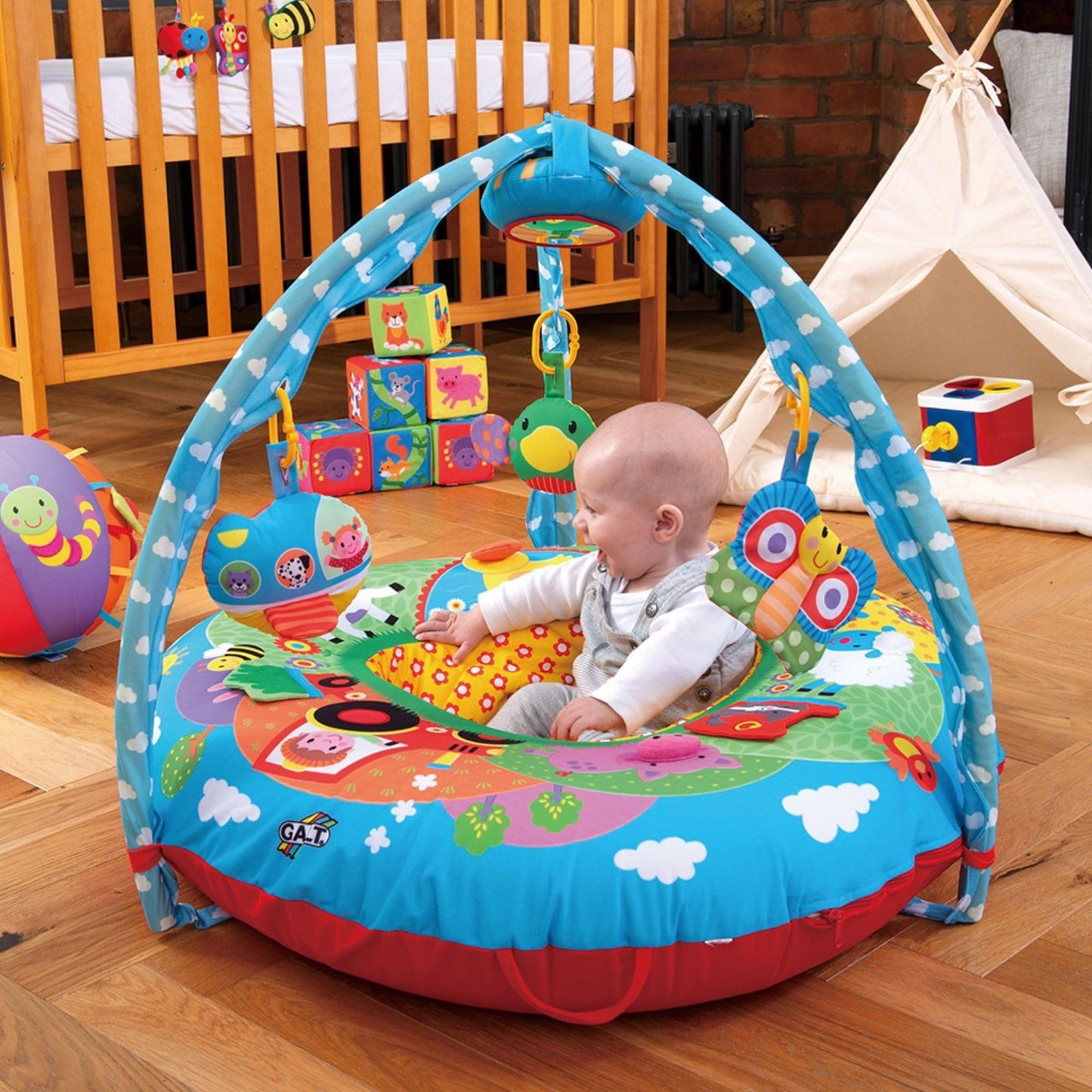 Galt Toys, Playnest & Gym - Farm, Baby Activity Center & Floor Seat