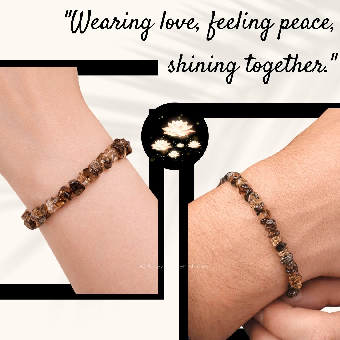 Amazing Gemstone Chips Bracelet (Smoky Quartz)