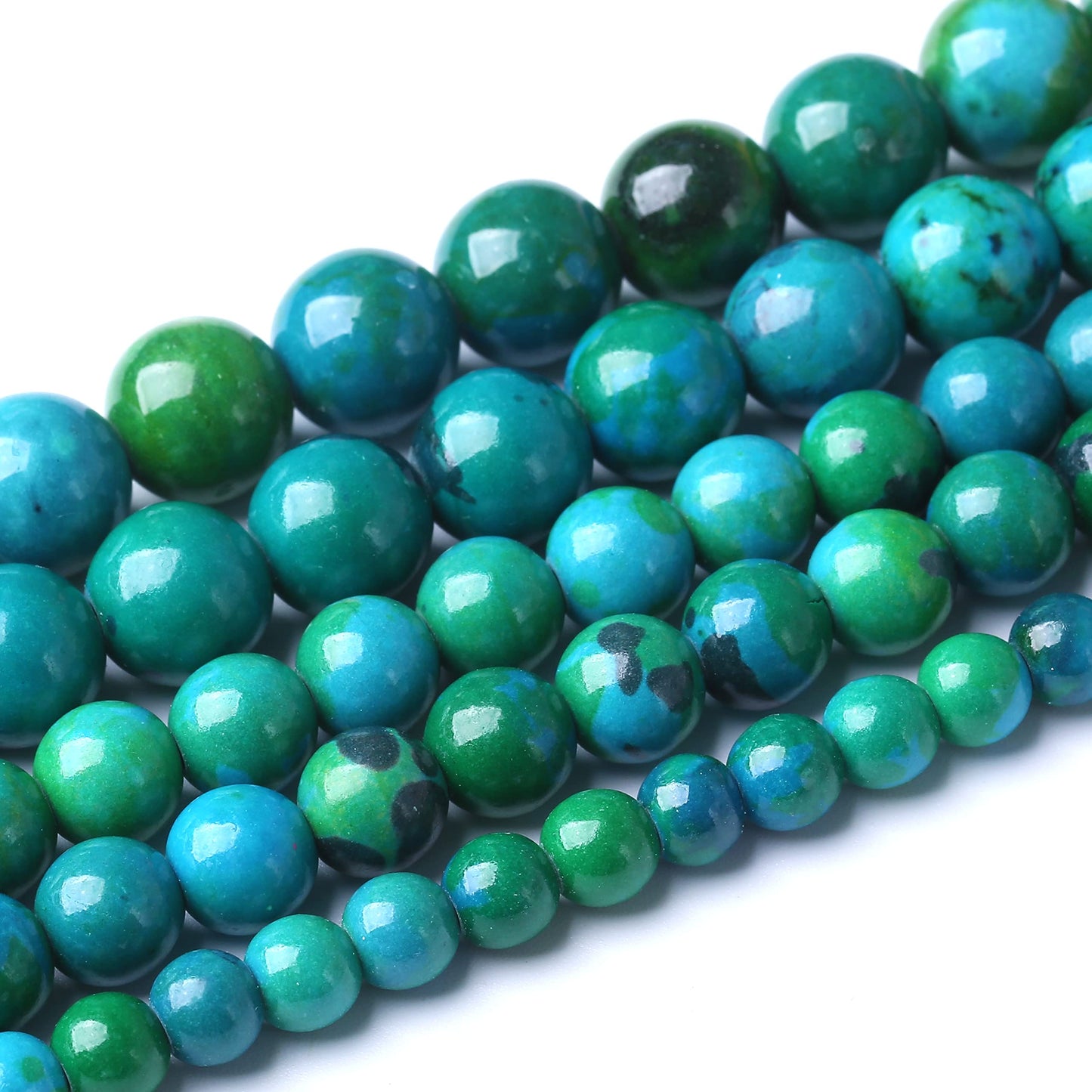 60PCS 6mm Natural Stone Beads Phoenix Chrysocolla Round Loose Gemstone Beads for Jewelry Making DIY Bracelet Necklace 15 Inch,Energy Stone Healing Power (6mm, Phoenix Chrysocolla Stone)