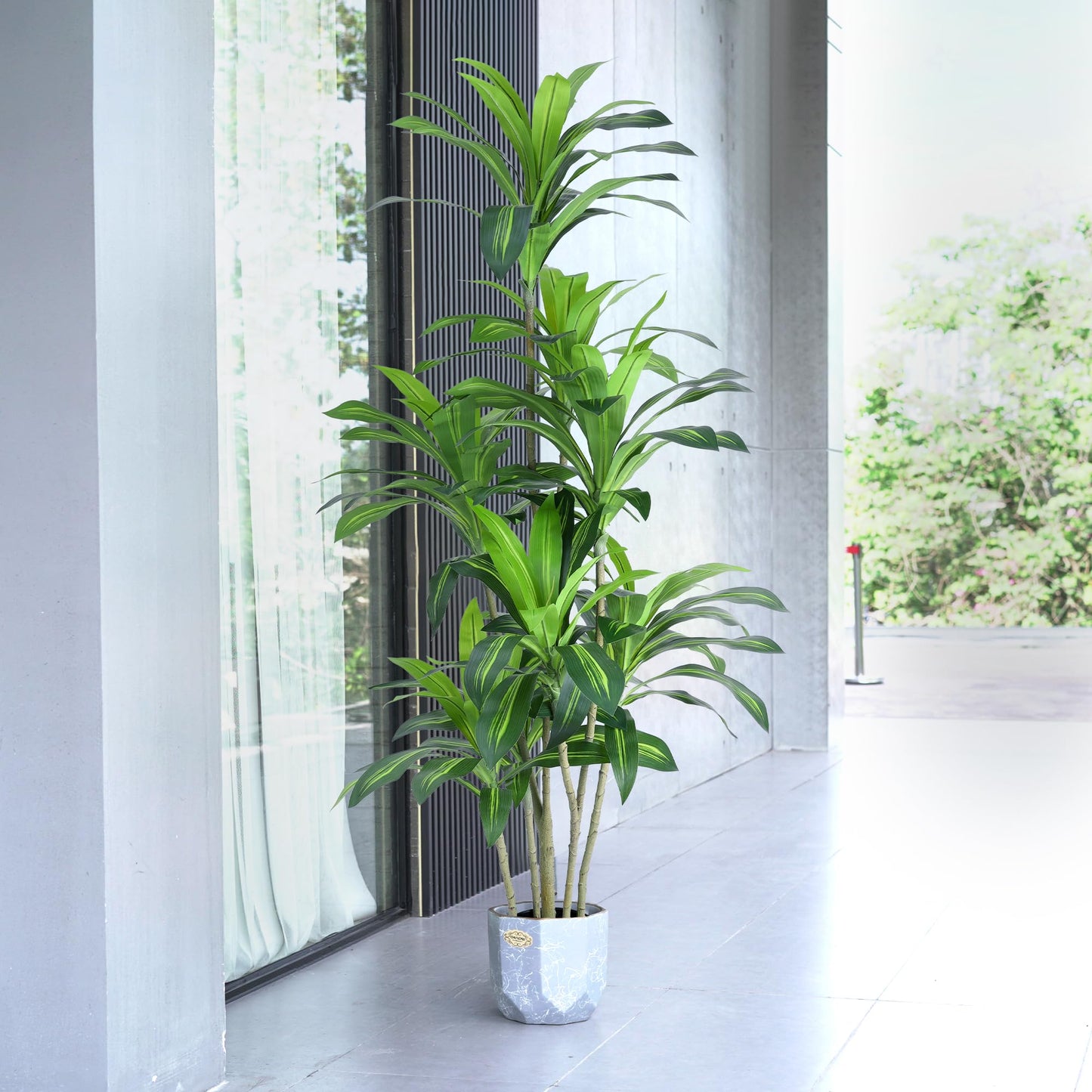 Waoops Artificial Plants 6Ft Dracaena Fragrans Faux Trees with 8 Heads Fake Tree for Home Decor Indoor or Outdoor Office Decoration Housewarming Gift