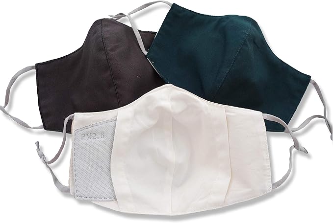 HOPE LOVE SHINE Face Mask Adjustable Filter Pocket Reusable Breathable Washable Cloth Mask Face Masks for Women Men - 3 Pack