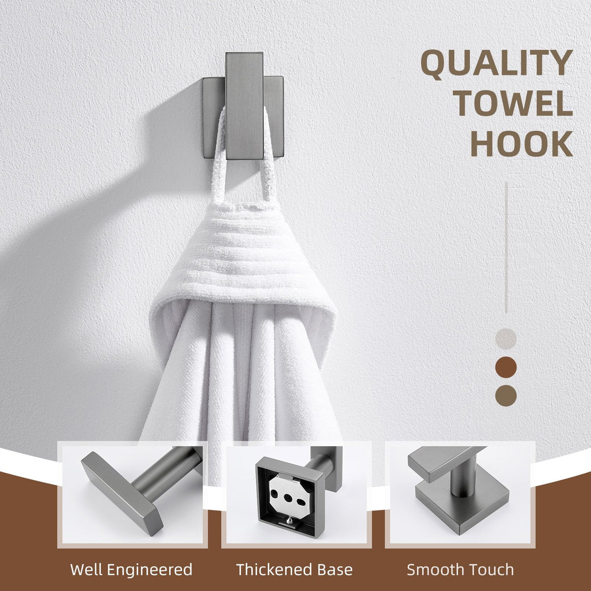 Gunmetal Gray Bathroom Towel Hook