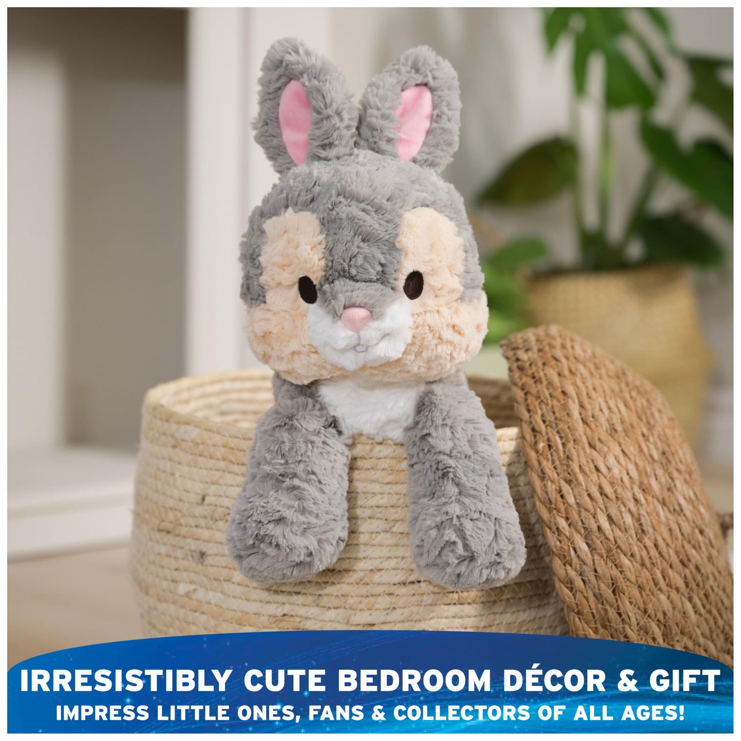 GUND Disney Official Thumper Plush, Disney Cozys Collection, Bambi Toys, Bunny Rabbit Stuffed Animal for Ages 1 and Up, Gray, 10”