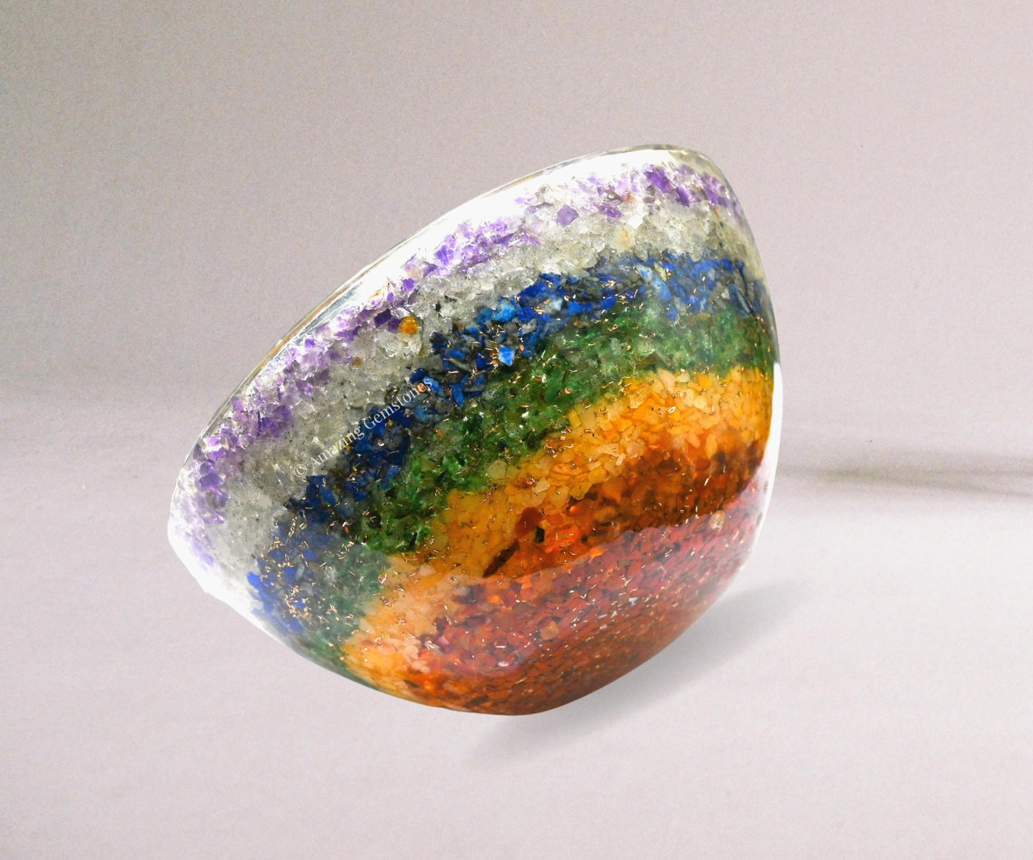 Amazing Gemstone Chakra Orgonite Orgone Crystal Gemstone Bowl - 3" Orgonite Chakra Crystal Bowl for Meditation, Crystals and Healing Stones Gift and Protection