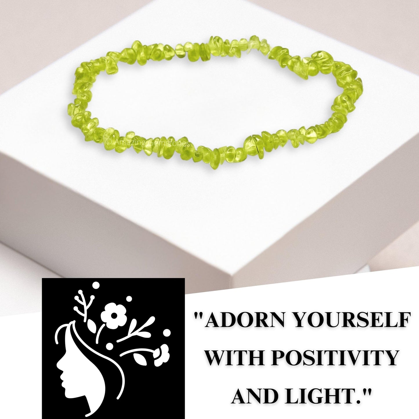 Amazing Gemstone Chips Bracelet (Peridot)