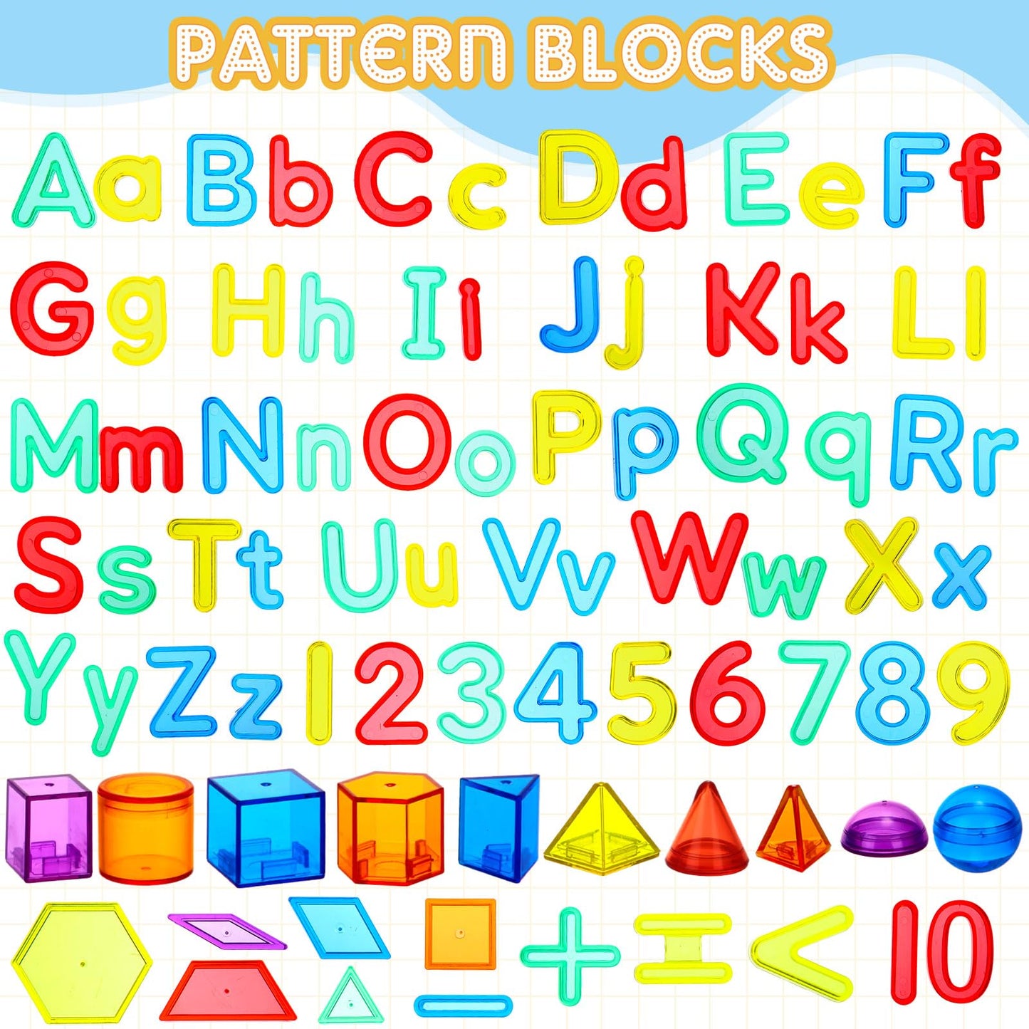 Blueweenly 268 Pcs Transparent Letters and Numbers Translucent Light Table Manipulatives Toys Light Table Accessories Colorful Plastic Alphabets Numbers for Kid Counting Spelling Learning Sensory Play