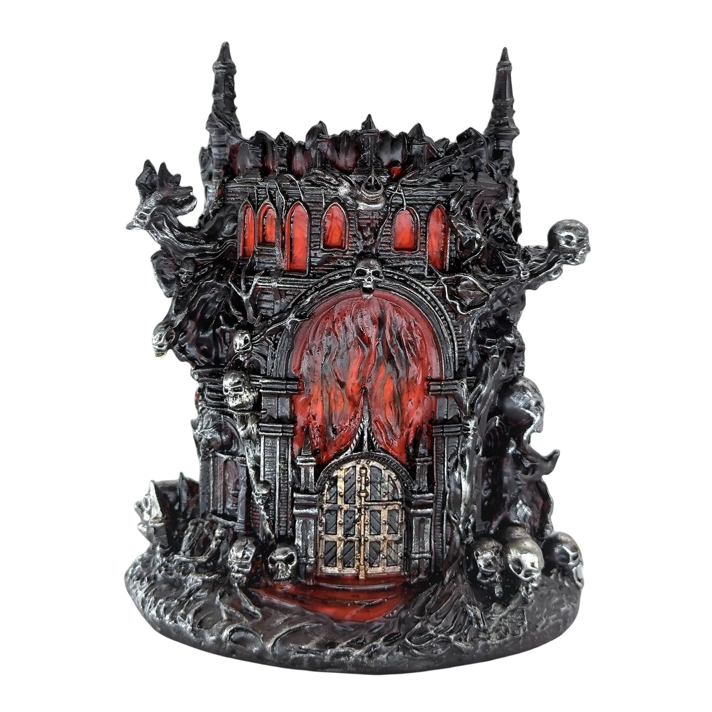 LOOYAR Dante's Inferno Resin Castle Pen Holder and Aquarium Décor - Medieval-Themed Desk Ornament