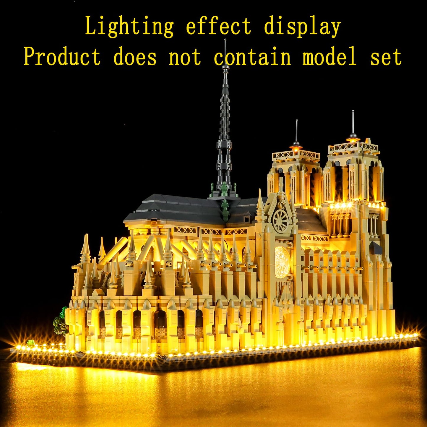 GEAMENT LED Light Kit Compatible with Lego Notre Dame de Paris - Lighting Set for Architecture 21061 (Model Set Not Included)