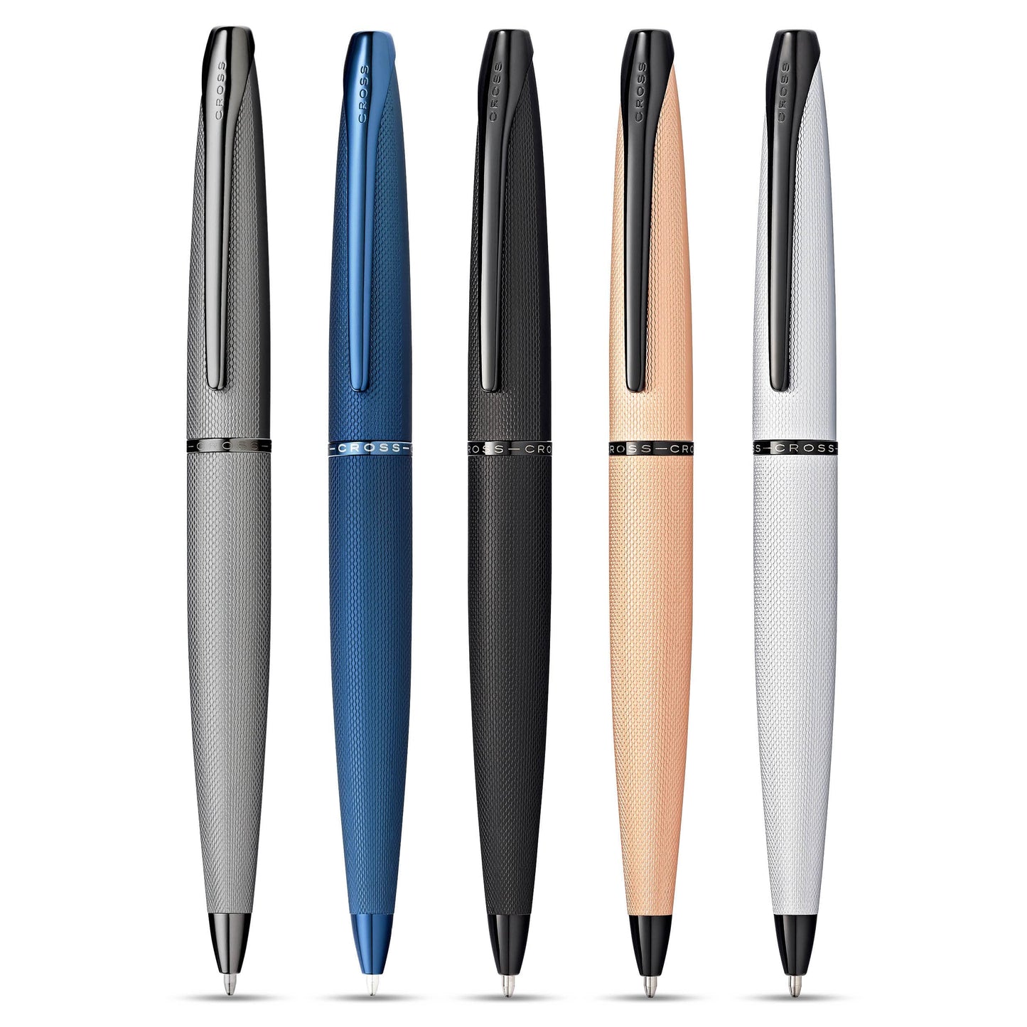 Cross ATX Refillable Ballpoint Pen Presented in a Luxury Gift Box - Medium Point, Black Ink, Sandblasted Chrome