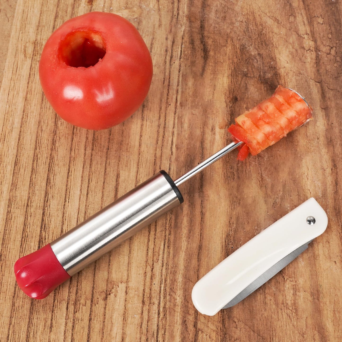 Cook Guy Multi-Purpose Veggie Drill - 4 Sizes Vegetable Corer Tool | Zucchini Corer & All-in-One Vegetable Corer for Potatoes, Carrots | Ergonomic Anti-Slip Handle