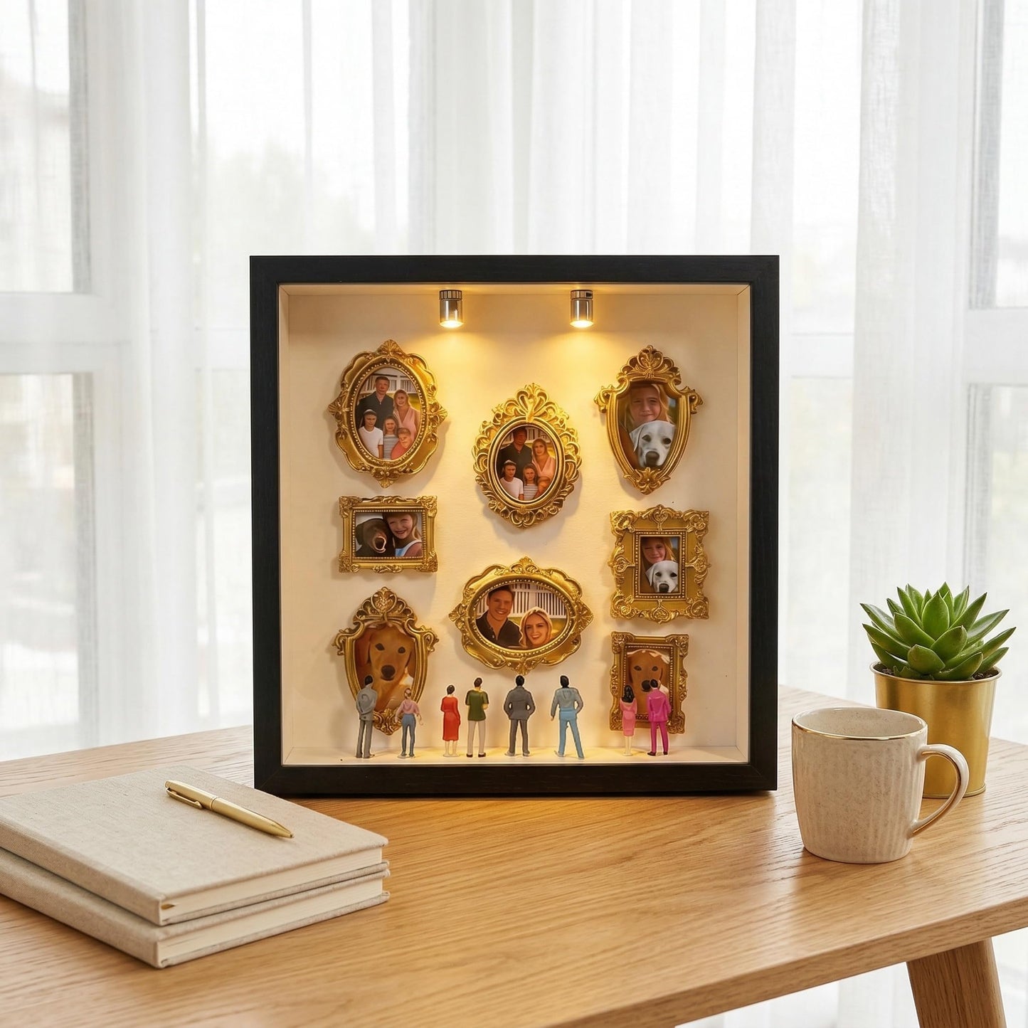 DIY Shadow Box Frame - Deep Shadow Museum of Us Silhouette Box Kit Mini Frames - Mini Vintage Photo Figures Picture Frame - Miniature Museo Display